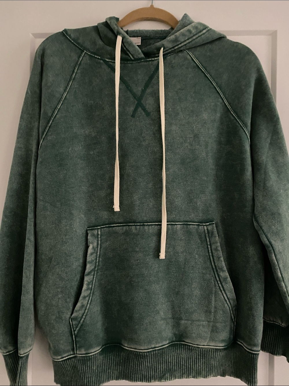 NWOT Zenana Outfitters Washed Sage Green Pullover Hoodie Super Soft.